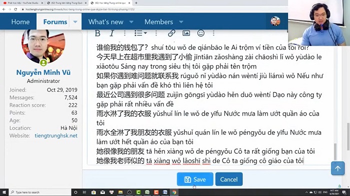Tự luyện thi HSK 9 cùng Thầy Vũ chuyên luyện thi HSK điểm cao